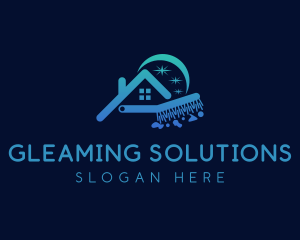 Cleaning Housekeeping Brush logo design