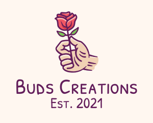 Rose Bud Hand  logo design