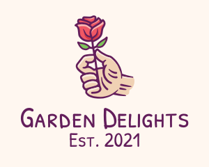 Rose Bud Hand  logo design