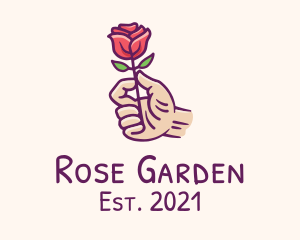 Rose Bud Hand  logo design