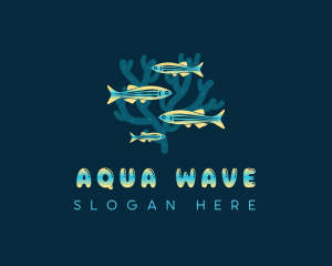 Underwater Fish Coral logo design