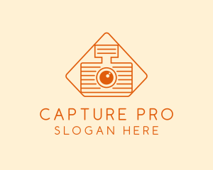 Retro Camera Outline logo design