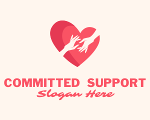 Heart Hands Support logo design