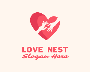 Heart Hands Support logo design