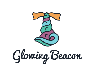 Seashell Lighthouse Beacon logo design