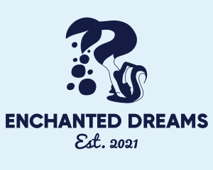 Blue Mermaid Silhouette  logo