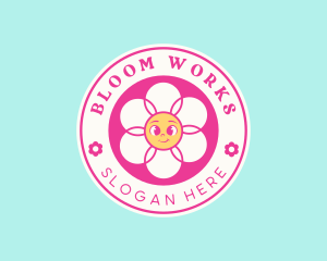 Cute Flower Smile logo design