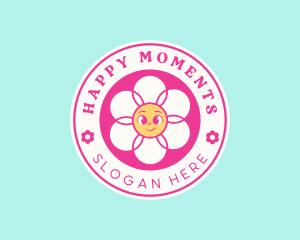 Cute Flower Smile logo design