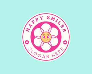 Cute Flower Smile logo design