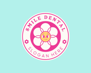 Cute Flower Smile logo design