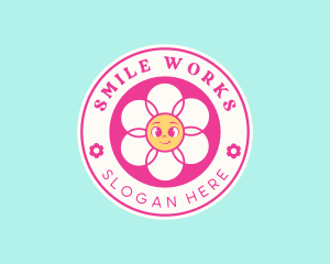 Cute Flower Smile logo design