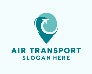 Plane Travel Transportation Pin logo design