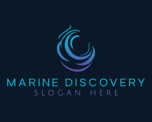 Abstract Marine Wave logo design