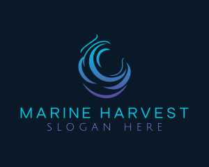 Abstract Marine Wave logo design