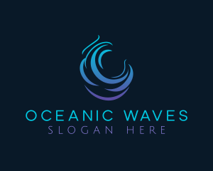 Abstract Marine Wave logo design