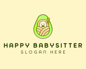 Sleeping Avocado Baby logo design