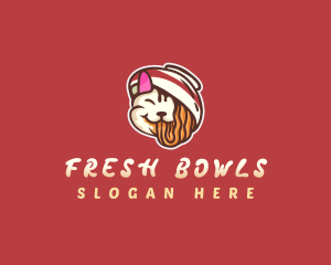 Asian Cat Ramen logo design