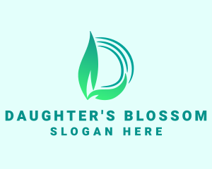 Green Leaf Letter D logo design