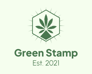 Weed Dispensary Hexagon logo design