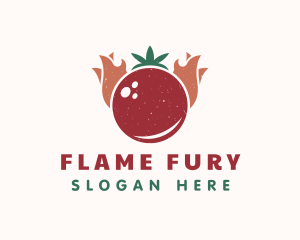 Retro Tomato Flame logo design