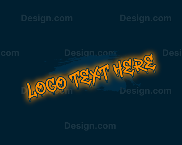 Neon Glow Graffiti Wordmark Logo