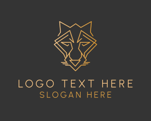 Gold Geometric Fox logo