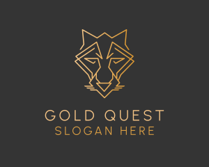 Gold Geometric Fox logo design