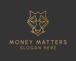 Gold Geometric Fox logo design