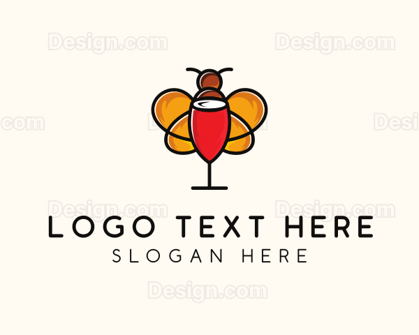 Wine Glass Bee Logo