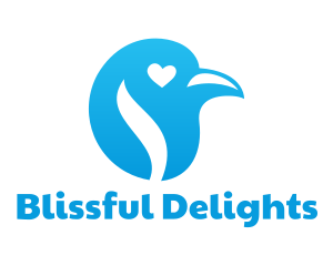 Blue Heart Bird Logo