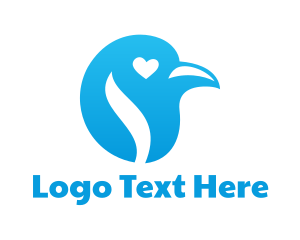 Blue Heart Bird Logo