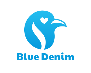 Blue Heart Bird logo design