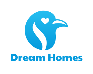 Blue Heart Bird logo