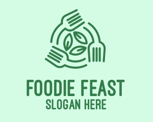 Healthy Salad Fork Food logo