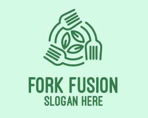 Healthy Salad Fork Food logo
