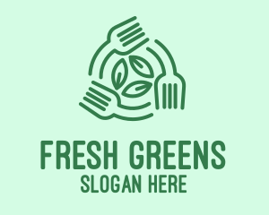 Healthy Salad Fork Food logo