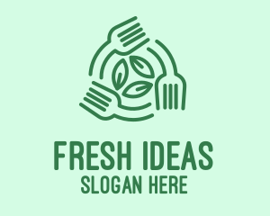 Healthy Salad Fork Food logo design