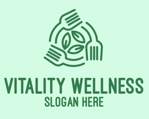 Healthy Salad Fork Food logo