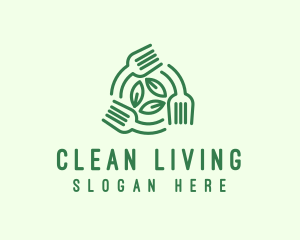 Healthy Salad Fork Food logo