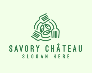 Healthy Salad Fork Food logo design