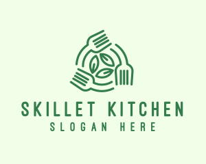 Healthy Salad Fork Food logo design