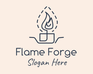 Religious Candle Flame logo design