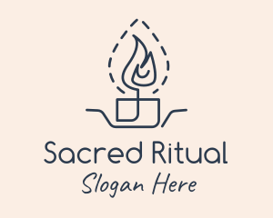 Religious Candle Flame logo design