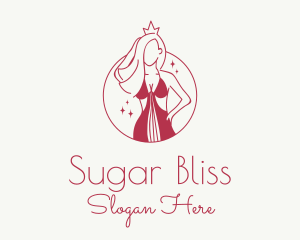 Pink Pageant Queen  logo design