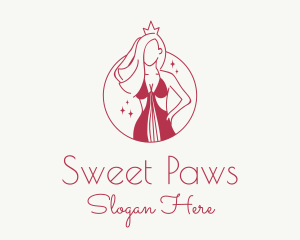 Pink Pageant Queen  logo design