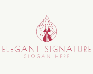 Pink Pageant Queen  logo design