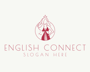 Pink Pageant Queen  logo design