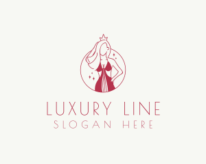 Pink Pageant Queen  logo design