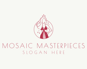 Pink Pageant Queen  logo design