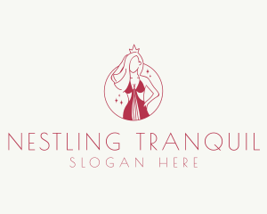 Pink Pageant Queen  logo design